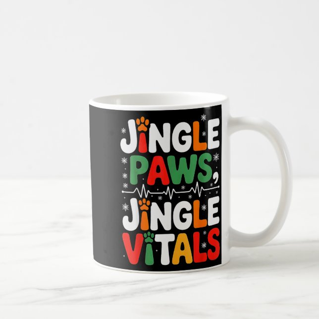 Jingle Paws Jingle Vitals Funny Vet Nurse Xmas  Kaffemugg (Höger)