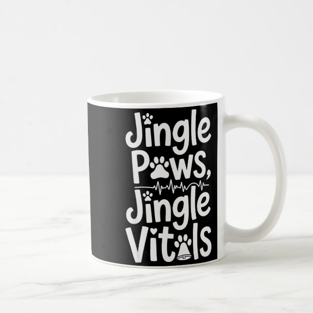 Jingle Paws Jingle Vitals Funny Vet Nurse Xmas  Kaffemugg (Höger)