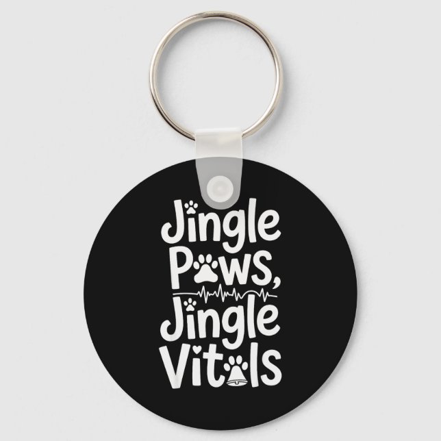 Jingle Paws Jingle Vitals Funny Vet Nurse Xmas  Nyckelring (Framsida)