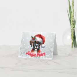 Jingle Paws och Boxer Dog Joy  Helgkort