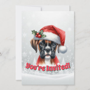 Jingle Paws och Boxer Dog Joy Holiday Party Inbjudningar