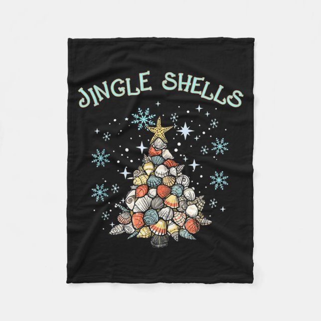 Jingle Shells Christmas Tree Snowflakes Celebratio Fleecefilt (Framsidan)