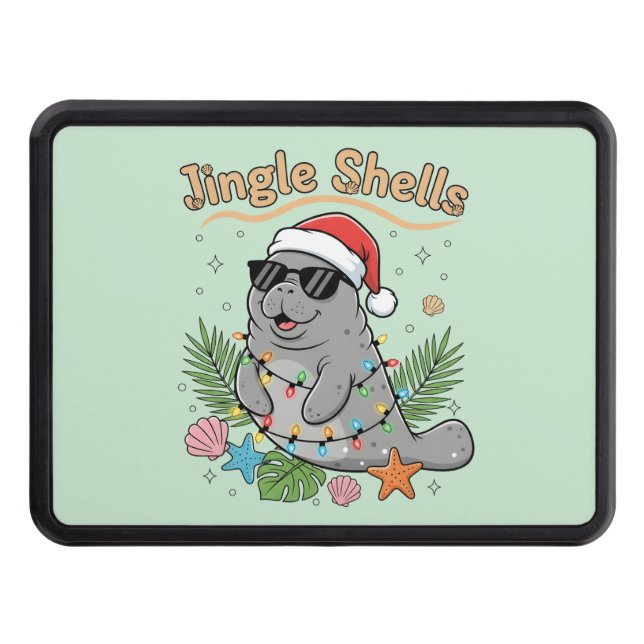 Jingle Shells Tropical Santa Manatee Christmas Dragkroksskydd (Framsidan)