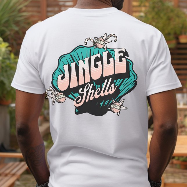 Jingle Snäckas - Vintage Beach T Shirt (Jingle Shells - Vintage Christmas Beach Shirt for Men)