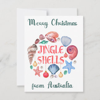 Jingle Snäckors Australian Helgdag jul Card Julkort