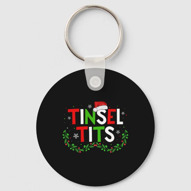 Jingle Tinsel Matching Chestnut jul par Nyckelring (Framsida)