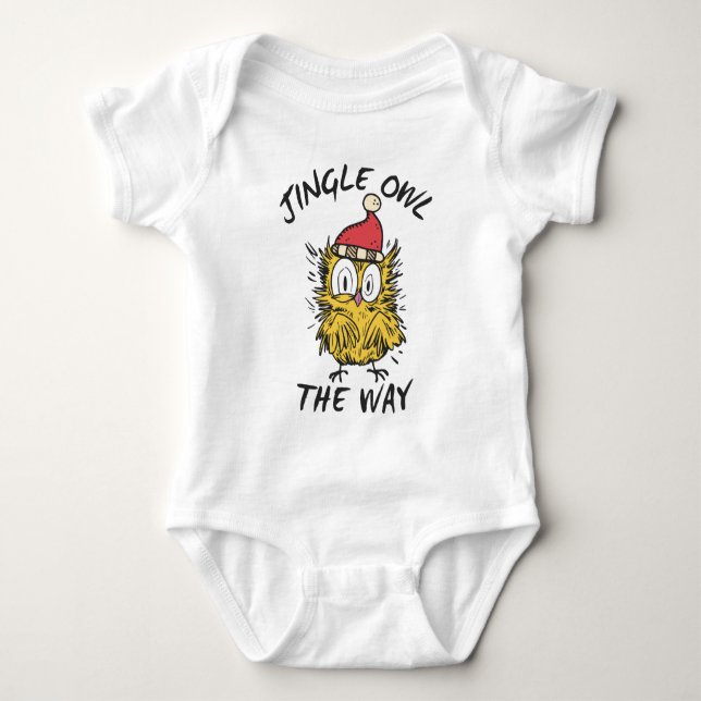 Jingle uggla på väg Roliga tomteugglan T Shirt (Framsida)