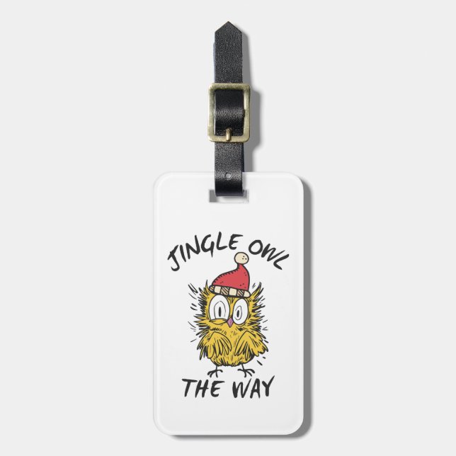 Jingle Uggla, vägen till Funny Santa Uggla Bagagebricka (Vertikal Framsida)