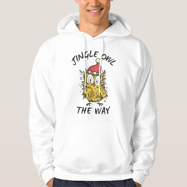 Jingle Uggla, vägen till Funny Santa Uggla Hoodie (Framsida)