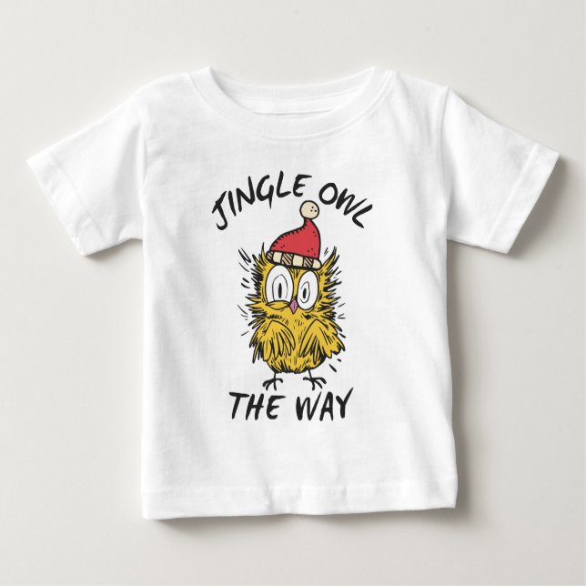 Jingle Uggla, vägen till Funny Santa Uggla T Shirt (Framsida)