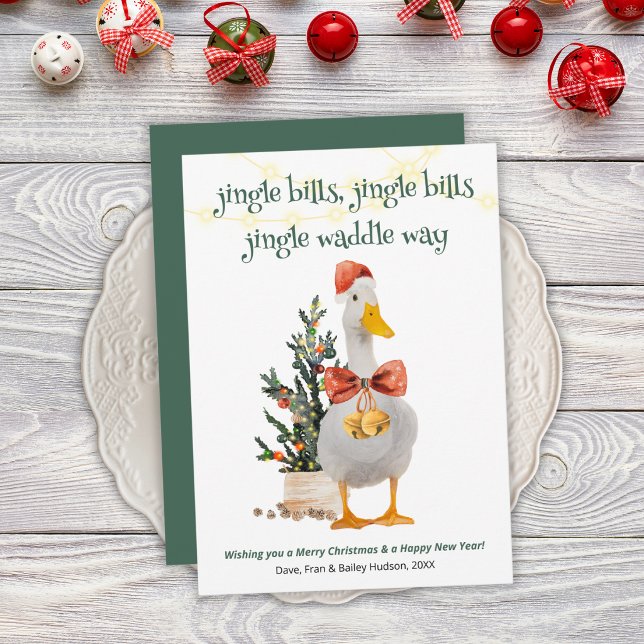 Jingle Waddle Way Rolig Anka Julkort (Skapare uppladdad)