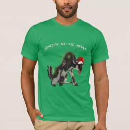Jinglin' My Last Nerve Angry Reindeer Funny Horror T Shirt