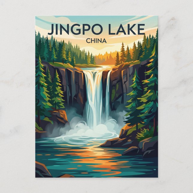 Jingpo sjö nationalpark Kina Vykort (Framsida)