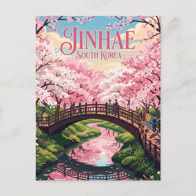 Jinhae-distriktet Sydkorea Vykort (Framsida)
