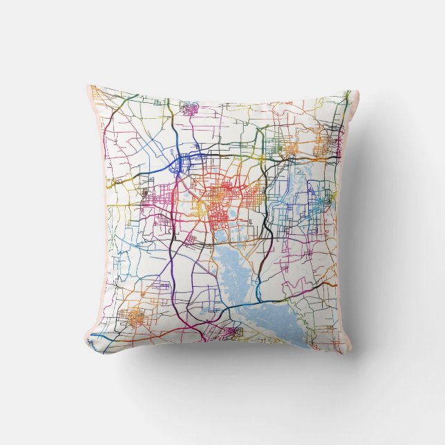 Jining China City Map Kudde (Framsida)