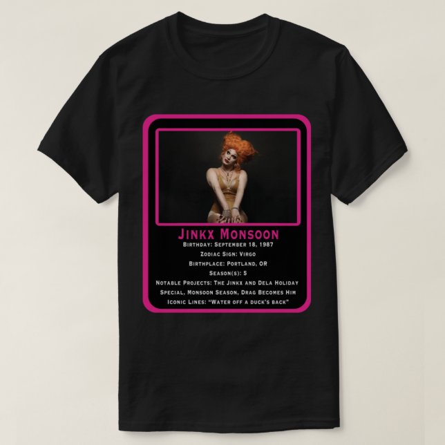 Jinkx Monsoon Trading Card T Shirt (Design framsida)