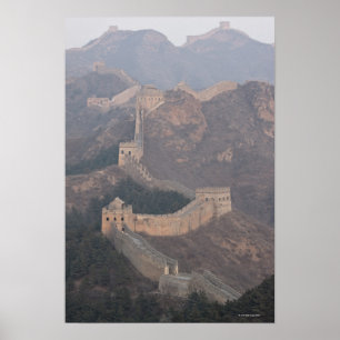 Jinshanling delar upp, den underbara väggen av poster