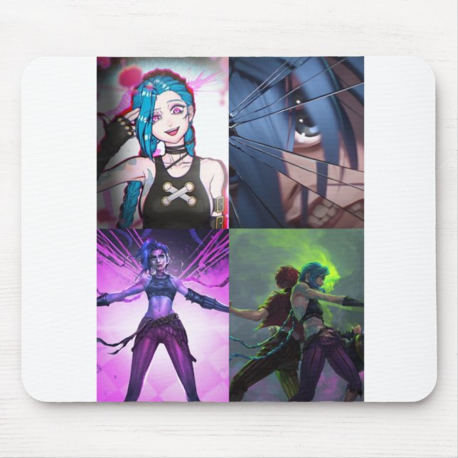 Jinx Arcane anime mousepad Musmatta (Framsidan)
