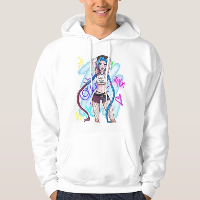 Jinx / puder / arkan T-Shirt Hoodie (Framsida)