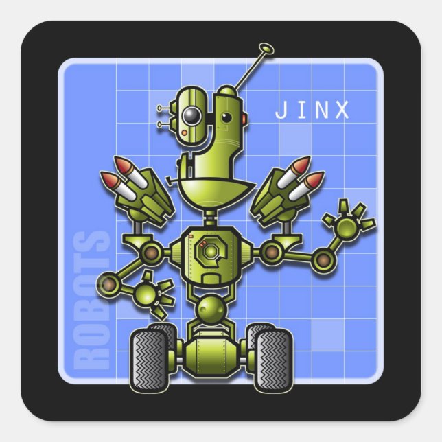 Jinx the Robot Fyrkantigt Klistermärke (Framsida)