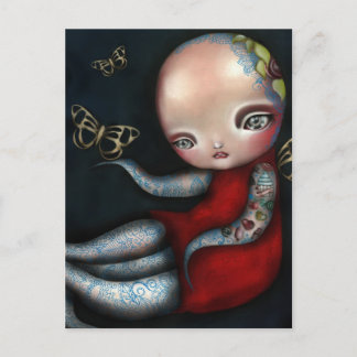 Jinxi Octopus Tattoo Girl Vykort