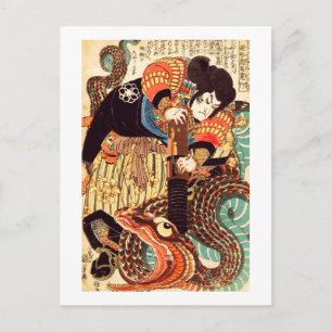 Jiraiya och Snake Kuniyoshi Japansk finkonst Vykort
