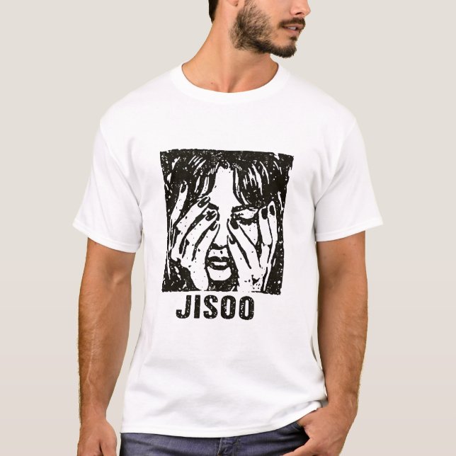 JISOO – The Living End Style Illustration T Shirt (Framsida)