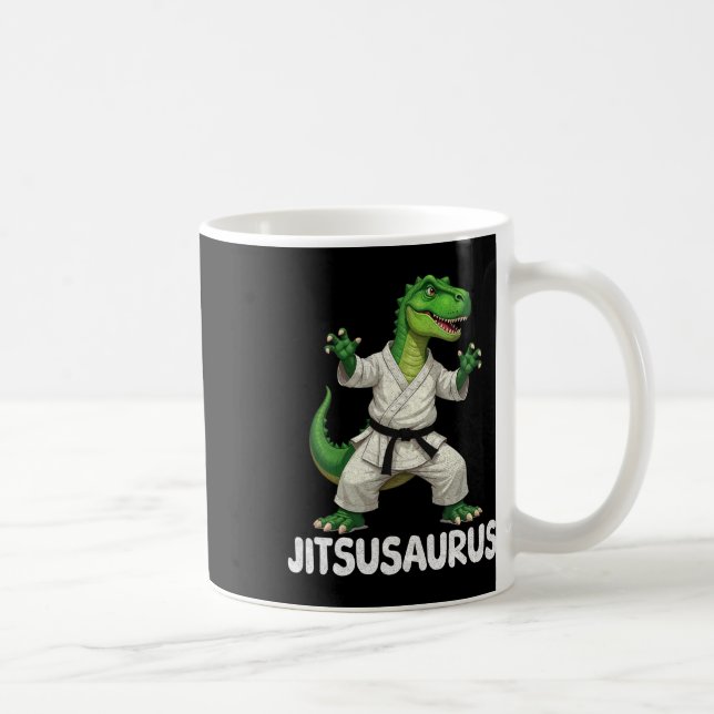 Jitsusaurus Dinosaur Karate Kampsport Kul Entusias Kaffemugg (Höger)