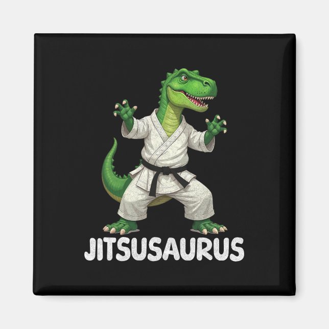 Jitsusaurus Dinosaur Karate Kampsport Roligt Entus Magnet (Framsidan)