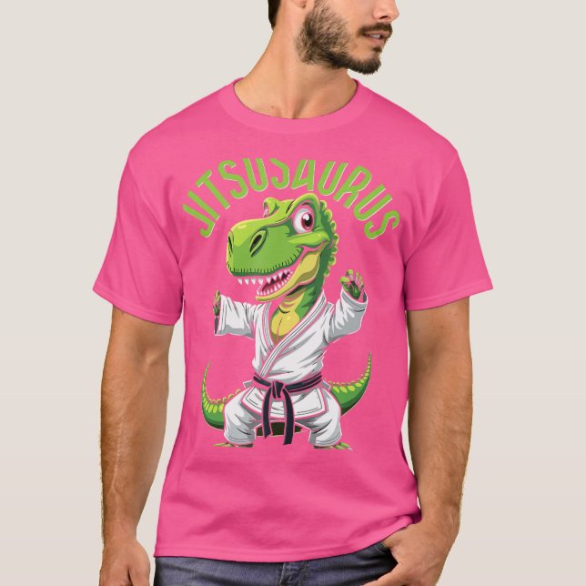 Jitsusaurus Funny Bjj Brazilian Jiu Jitsu T Shirt (Framsida)