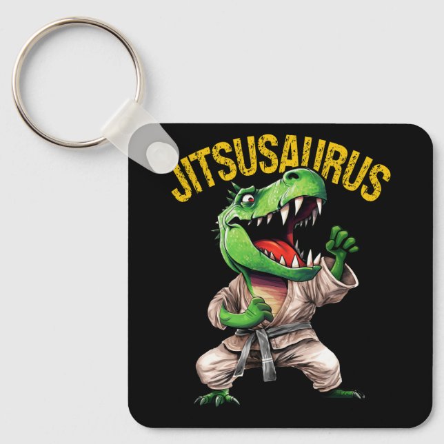 Jitsusaurus Martial Art Brazilian Jiu Jitsu Trex B Nyckelring (Framsida)