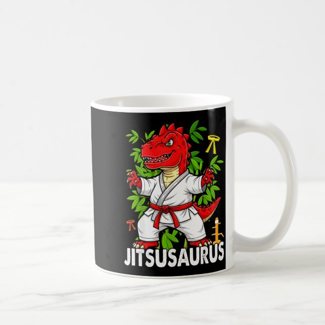 Jitsusaurus Rolig Jiu Jitsu Trex MMA Brasiliansk Kaffemugg (Höger)