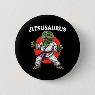 Jitsusaurus Rolig Jiu Jitsu Trex MMA Brasiliansk Knapp