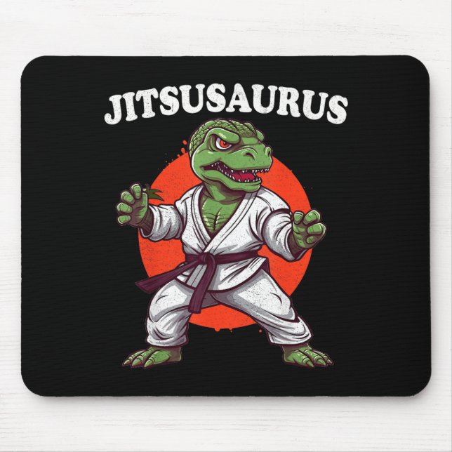 Jitsusaurus Rolig Jiu Jitsu Trex MMA Brasiliansk Musmatta (Framsidan)