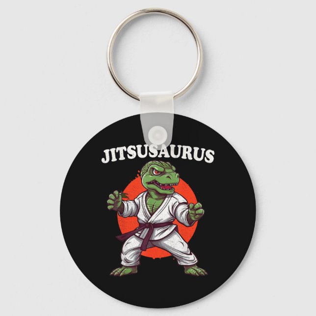 Jitsusaurus Rolig Jiu Jitsu Trex MMA Brasiliansk Nyckelring (Framsida)