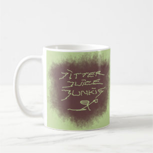 Jitter Juice Junkie - kaffekonst på grönt. Kaffemugg