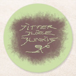 Jitter Juice Junkie - kaffekonst på grönt. Underlägg Papper Rund