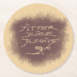 Jitter Juice Junkie - kaffekonsten på latte brun. Underlägg Papper Rund