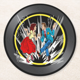 Jitterbug Shag Dancers Underlägg Papper Rund