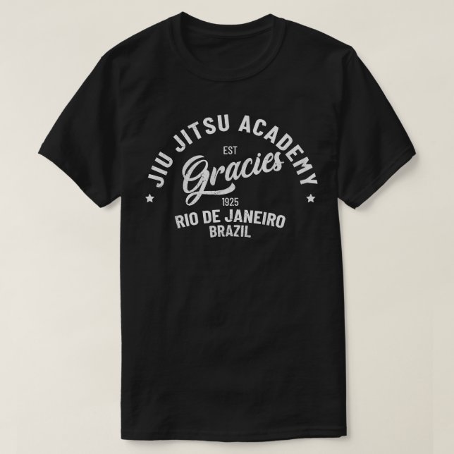 Jiu Jitsu Academy Gracies Rio De Janeiro Brasilien T Shirt (Design framsida)