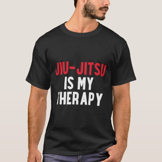 Jiu-Jitsu är min Therapy Långärmad Shirt T Shirt (Framsida)