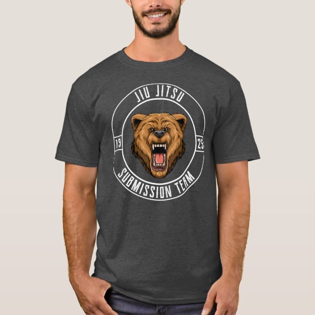 Jiu Jitsu Bear Brazilian Jiu Jitsu BJJ och T Shirt (Framsida)