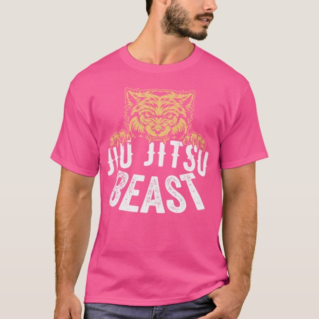 Jiu Jitsu Beast Varg Martial Art T Shirt (Framsida)