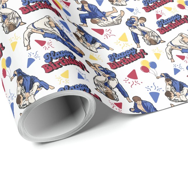 Jiu Jitsu Birthday Wrapping Papper Presentpapper (Rullad Hörn)