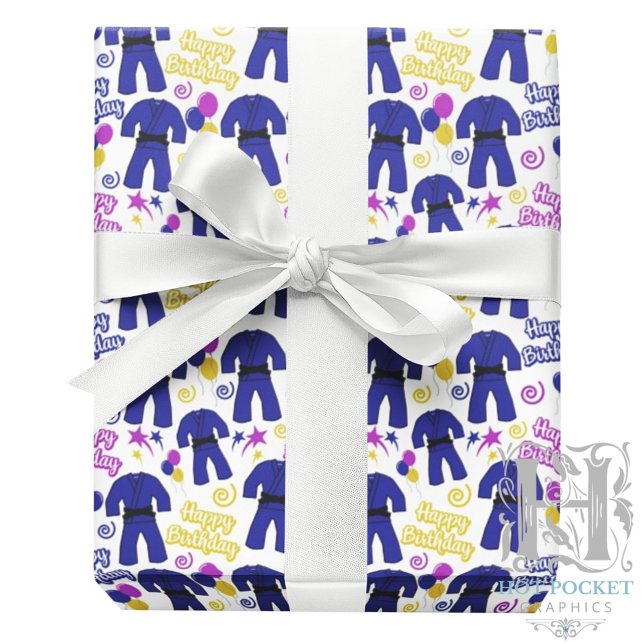 Jiu Jitsu Birthday Wrapping Papper Presentpapper (Skapare uppladdad)