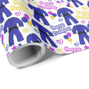 Jiu Jitsu Birthday Wrapping Papper Presentpapper