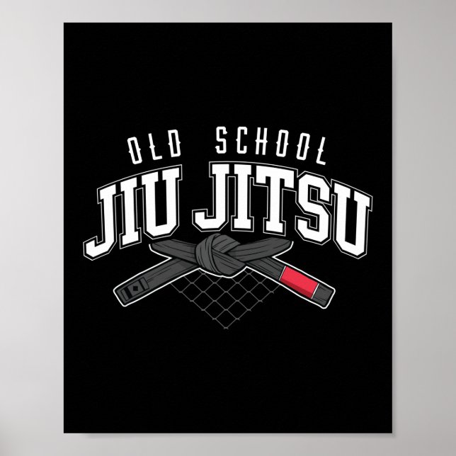 Jiu Jitsu Bjj Old school Jiu Jitsu Black Bälte Poster (Framsidan)