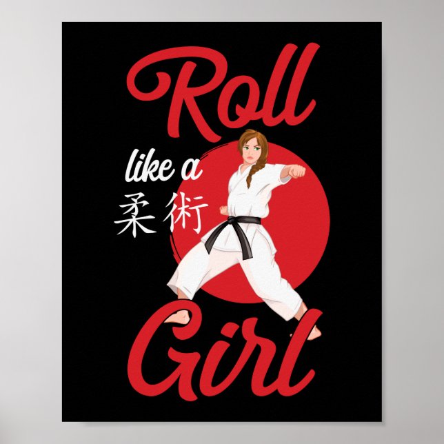 Jiu Jitsu Bjj Roll som en flicka Poster (Framsidan)