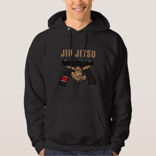 Jiu Jitsu Bjj Sloth Jiu Jitsu Black Bälte med text Hoodie