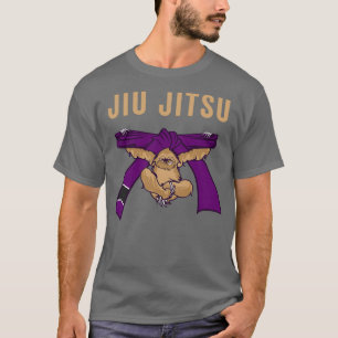 Jiu Jitsu BJJ Sloth Jiu Jitsu Lila Bälte med Tex T Shirt